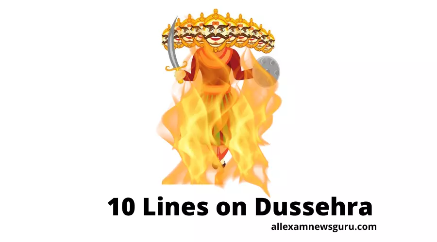 This image shows: 10 lines on Dusshera