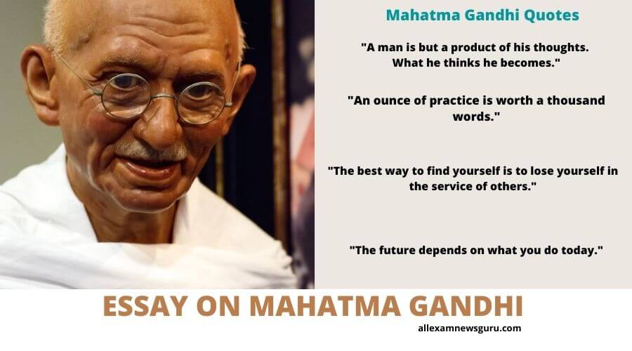 This is about: essay on mahatma gandhi