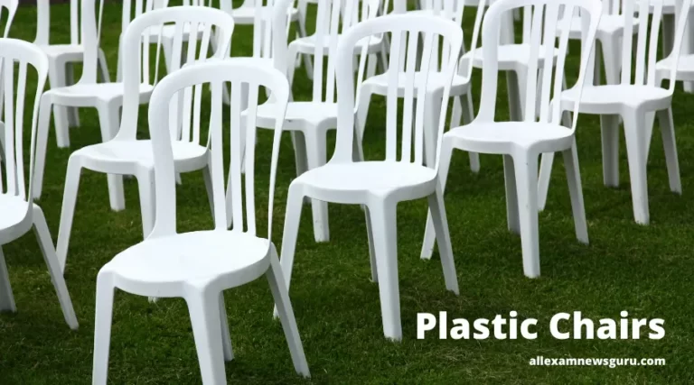 Plastic chairs lined up